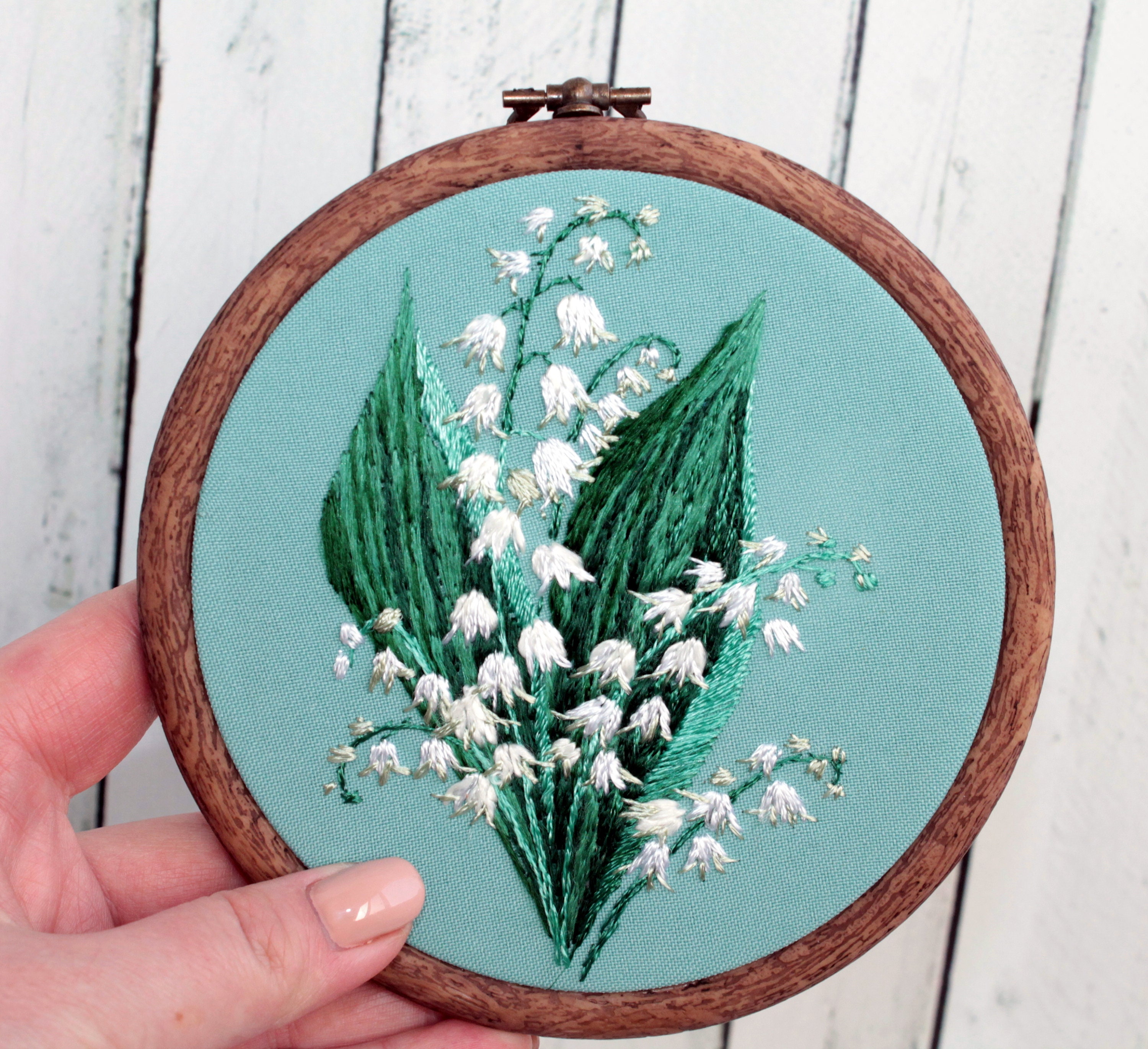 Lily of the Valley Embroidery Hoop Art Hand Embroidered Flower Garden  Cottagecore Flowers Decor CUSTOM 