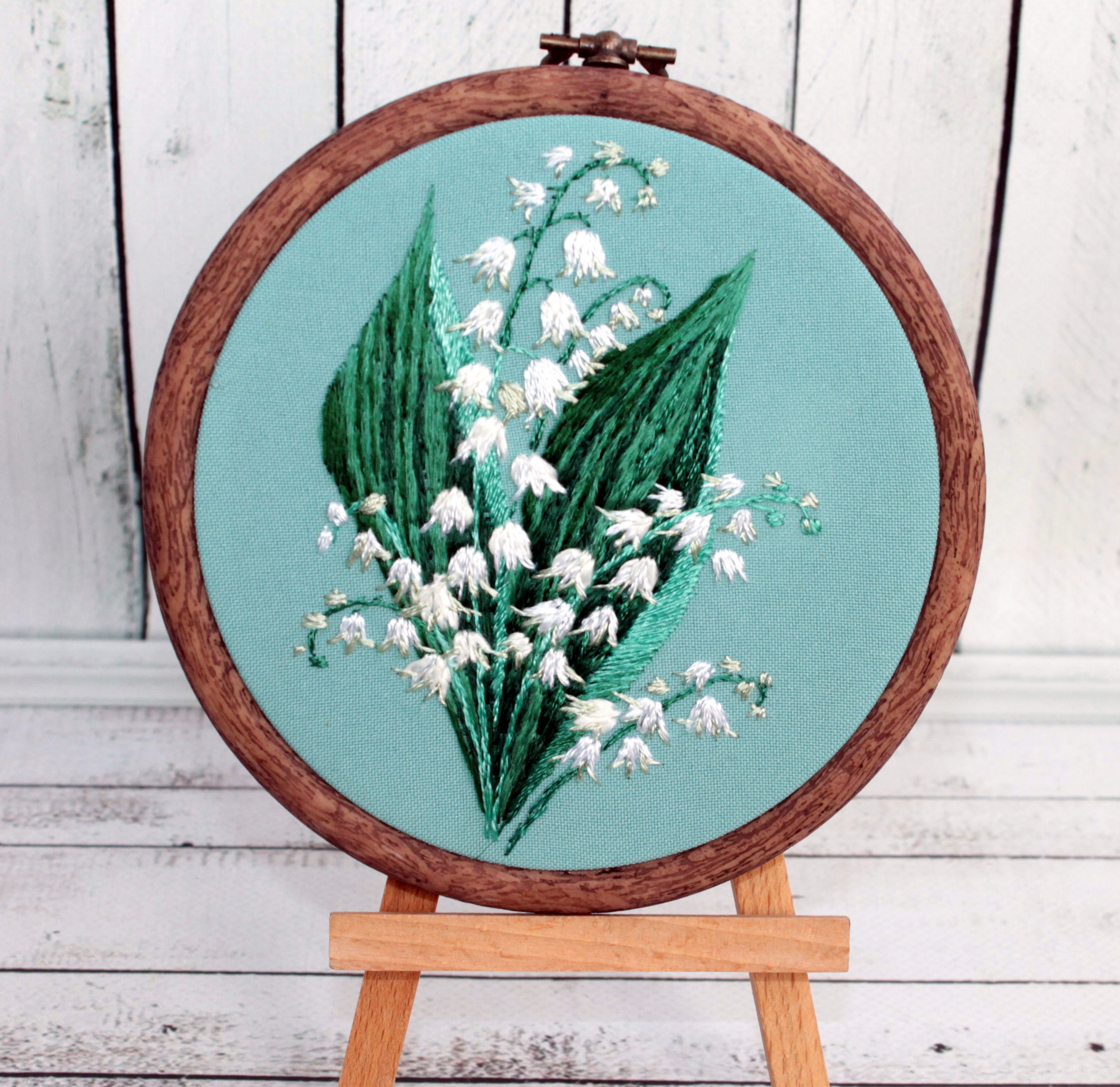 Lily of the valley Embroidery hoop art Hand embroidered flower Etsy
