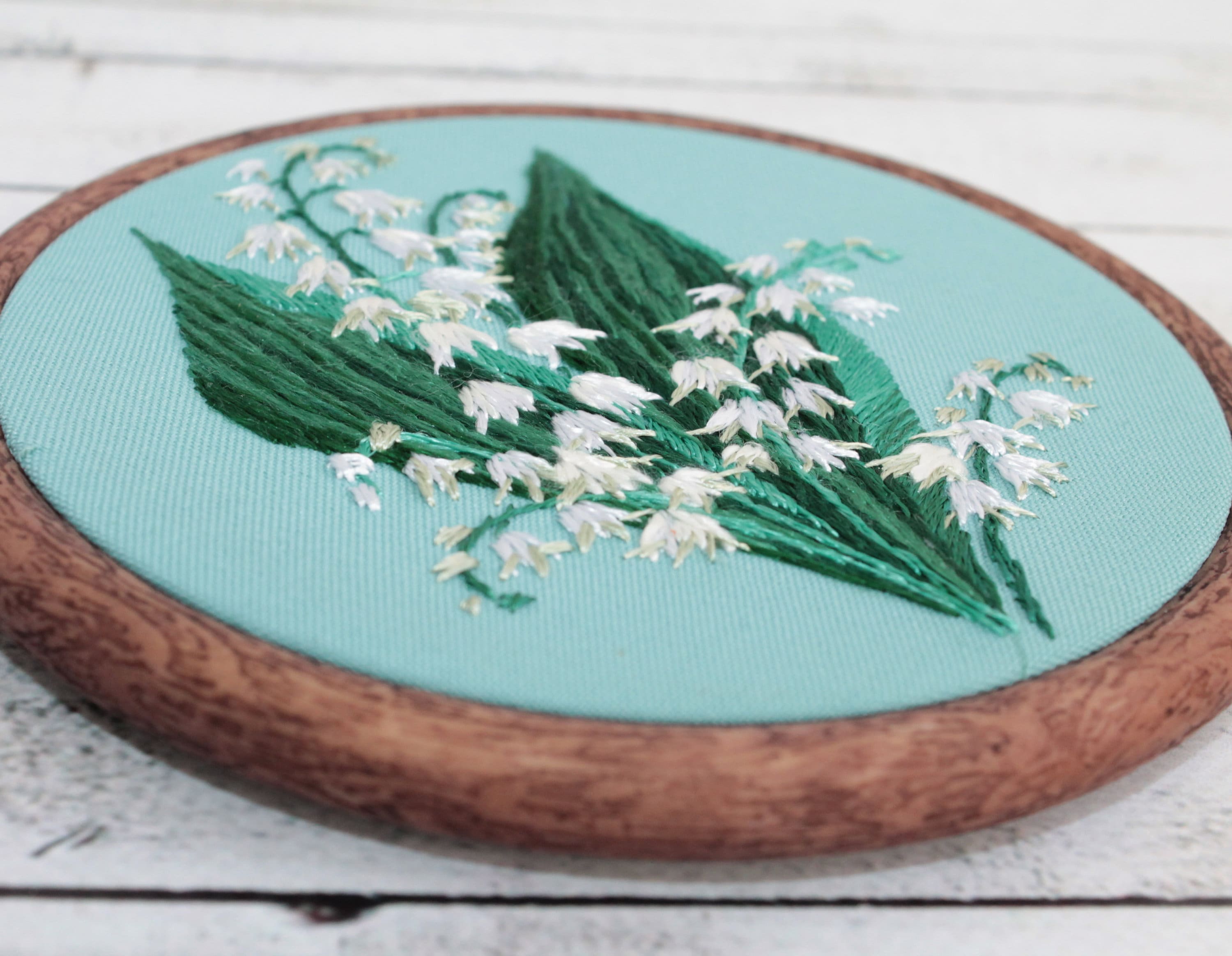 Lily of the valley Embroidery hoop art Hand embroidered flower Etsy