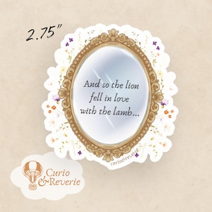 Lion & Lamb Twilight Sticker for Kindle, Book Lover Sticker Bella Swan Edward Cullen Sticker Wildflower Romantasy Fiction Lover Gift