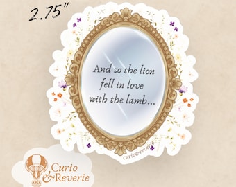 Lion & Lamb Twilight Sticker for Kindle, Book Lover Sticker Bella Swan Edward Cullen Sticker Wildflower Romantasy Fiction Lover Gift