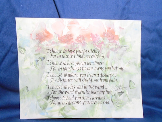 Citations Damour Rumi Citations Rumi 10 X 8 Je Choisis Etsy Canada