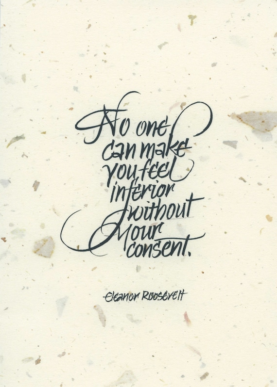 Eleanor Roosevelt Quote Confidence Calligraphy Print 7 Etsy