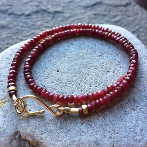 Ruby Wrap Bracelet 18K Gold Bracelet Gemstone Bracelet Solid Gold Bracelet Wrap Bracelet Ruby Necklace Choker Necklace Solid Gold