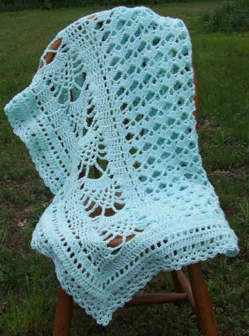 Baby Afghan Crochet Pattern Pineapple Baby Blanket Crochet Etsy