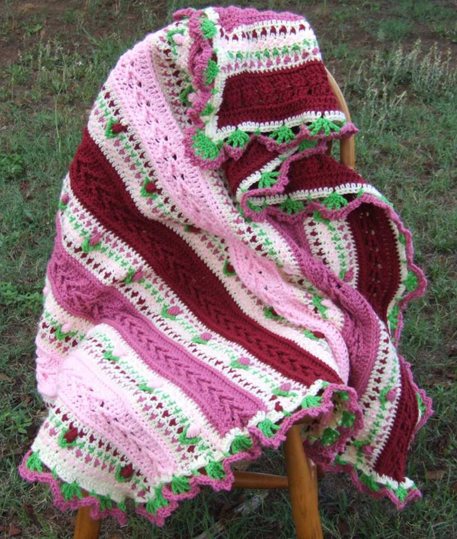 Baby Afghan Crochet Pattern, Baby Blanket Crochet Pattern, Rose Crochet
