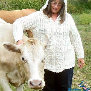 Crochet sweater pattern, Attitude Crochet Cardigan Jacket LARGE