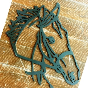 Handcrafted Sturdy Detailed Metal Horse Head Silhouette Wall Art, Western Wall Hanging Equestrian Wall Art