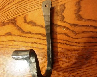 Sturdy Heavy Duty Rustic Hand Forged Iron Single Metal Coat Hook Hat Hook Towel Hook