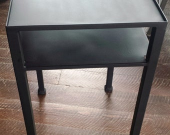 wood and wrought iron end tables metal frame handcrafted wrought iron rectangular metal side table with square legs and shelf below matte black finish side table etsy wood and wrought iron end tables metal frame handcrafted wrought iron rectangular metal side table with square legs and shelf below matte black finish side table etsy