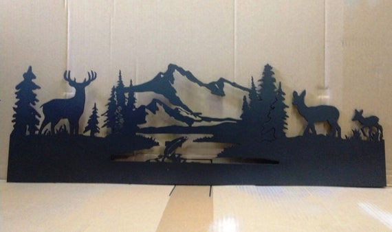 Custom Metal Wildlife Silhouette Tops For Half Walls Ledges Etsy