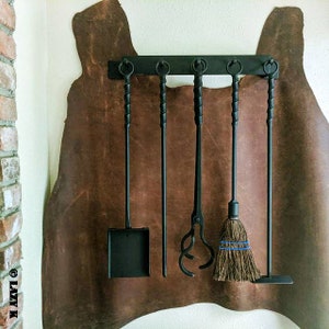 Fireplace Toolset Old World Iron Heavy Duty Sturdy Metal Tool Set, Twisted Handles, Tools for Wood Stove Fireplace Fire Pit - READY to SHIP