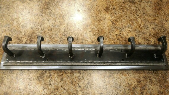 Heavy Duty Railroad Spike Coat Rack Handcrafted Recycled Metal