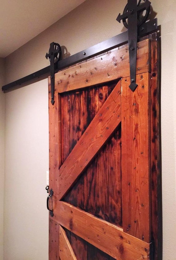 Arrow T Shaped Sliding Barn Door Hardware Set Image 0