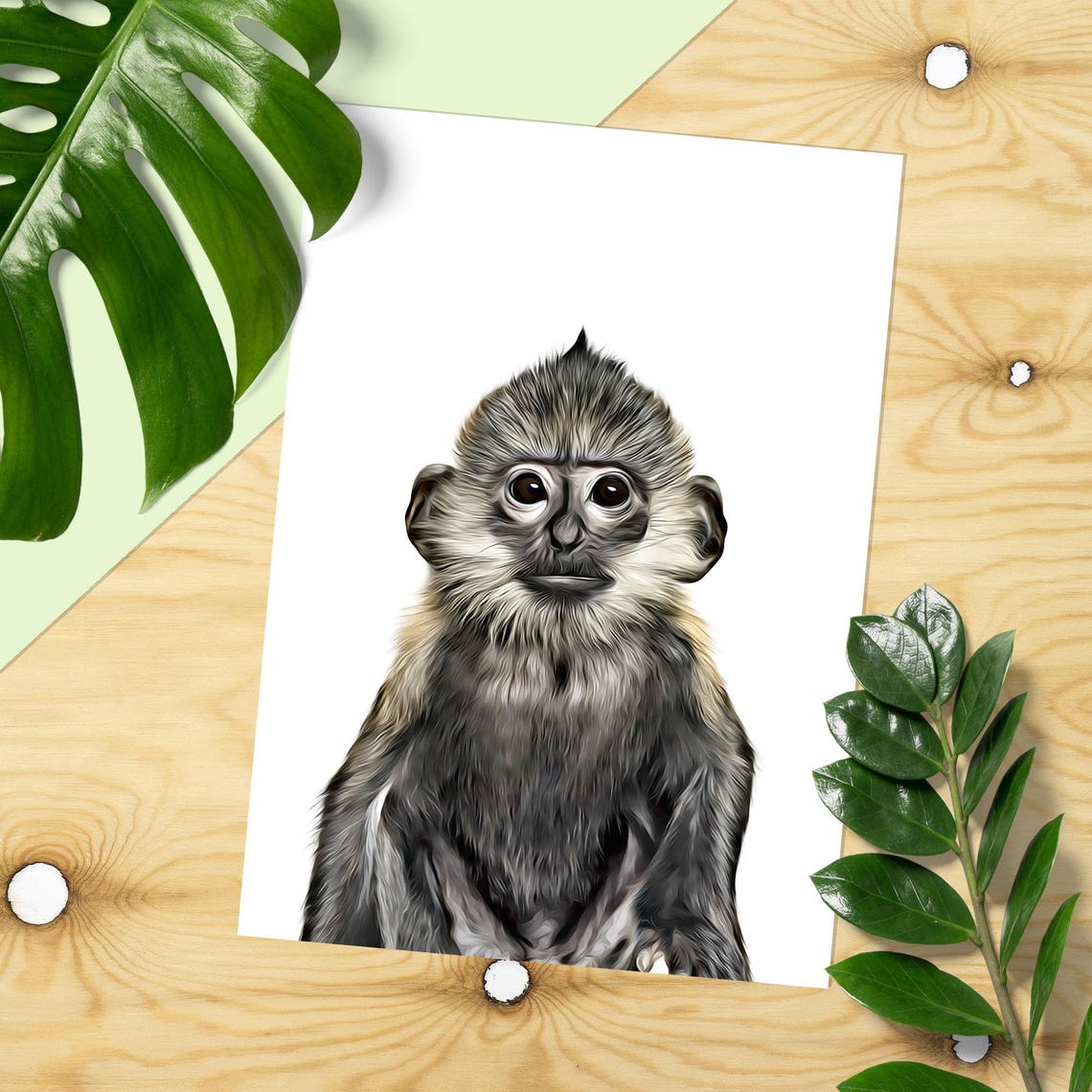 Monkey Print Nursery Animal Prints Printable Art | Etsy