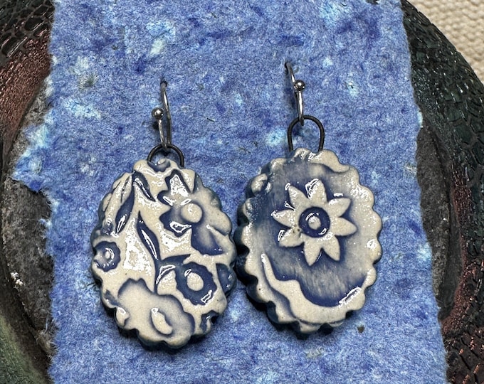 Vines and flowers stamped Earrings