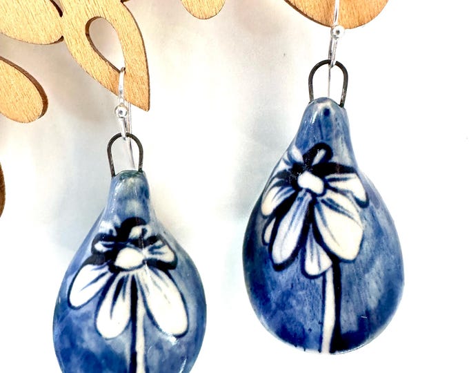 Blue Flower Earrings