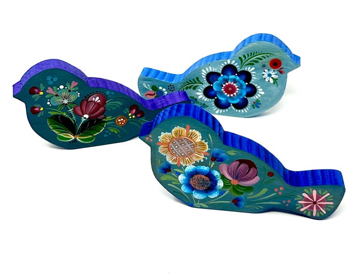 Rosemaling Spring Birds