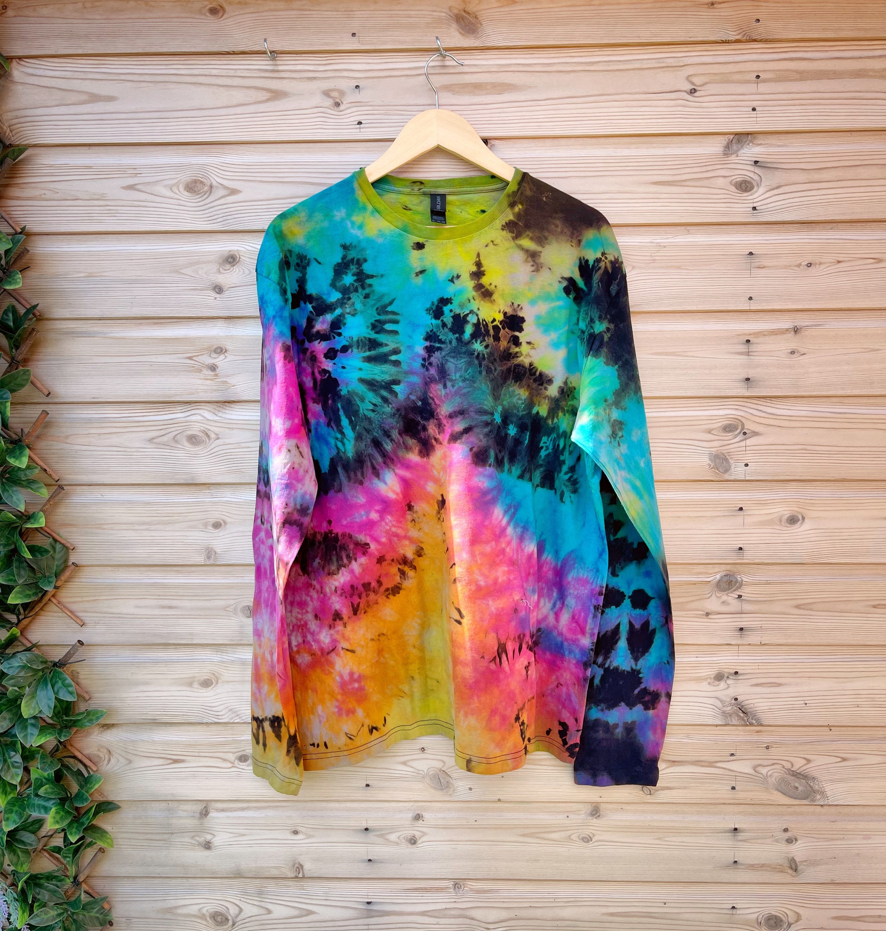 Tiedye Tshirt Bright Rainbow Gradient Nebula Tie Dye Etsy