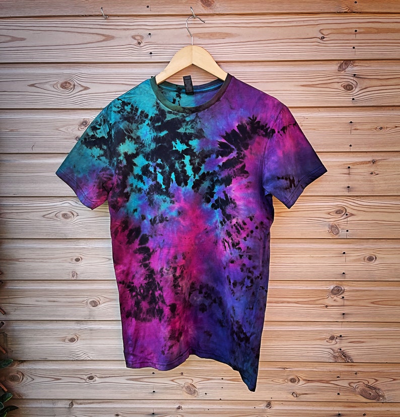 Tiedye Tshirt Galaxy Gradient Nebula Pink Blue Black Etsy