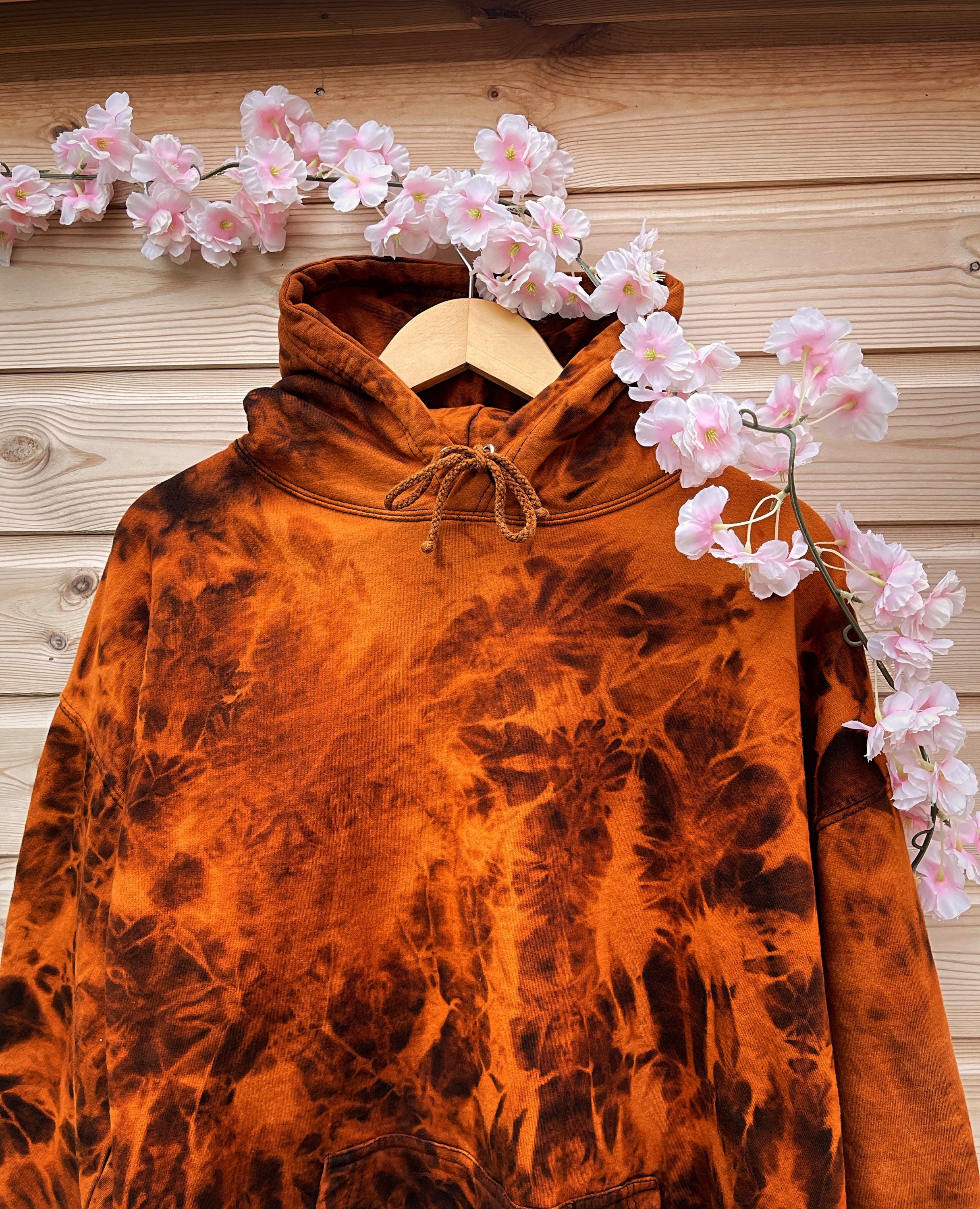 orange bleached sweatshirt