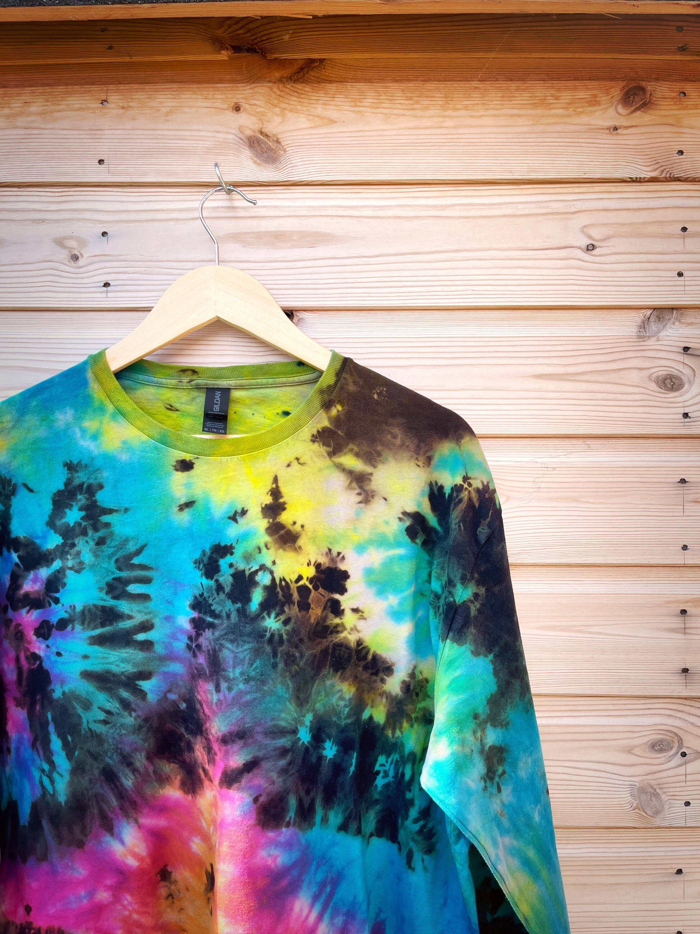 Tiedye Tshirt Bright Rainbow Gradient Nebula Tie Dye Etsy