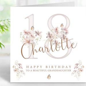 Carte d'anniversaire personnalisée 16e 18e 21e petite-fille, soeur nièce, tout âge