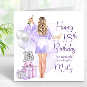 Personalised Birthday Card 16th 18th 21st Granddaughter Sister Niece, Any Age