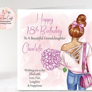 Personalised Birthday Card 16th 18th 21st Granddaughter Sister Niece ...