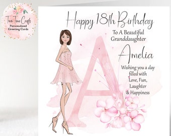 Personalised Birthday Card 16th 18th 21st Granddaughter Sister Niece, Any Age