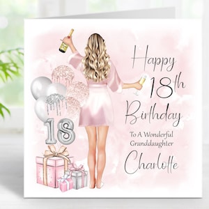 Personalised Birthday Card 16th 18th 21st Granddaughter Sister Niece, Any Age
