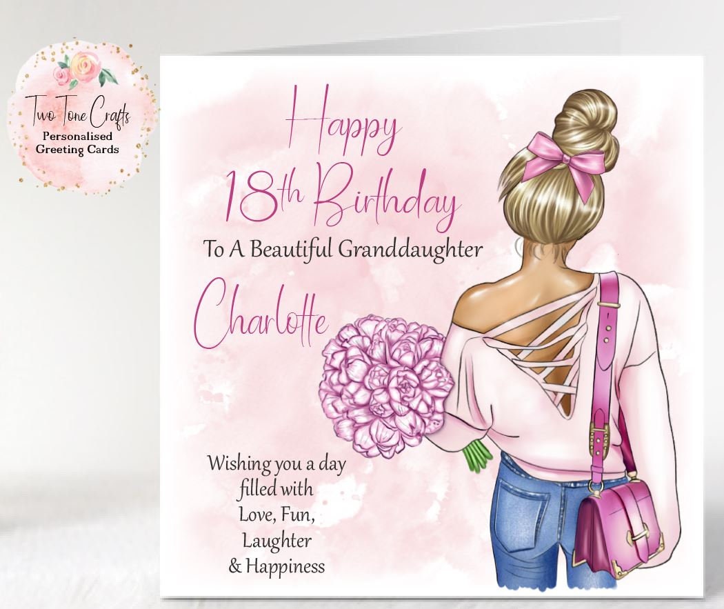 Personalised Birthday Card 16th 18th 21st Granddaughter Sister | Etsy