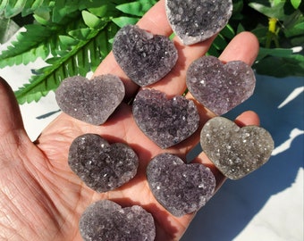 Amethyst Heart Crystal, Small Amethyst Hearts for Jewelry Making, Polished Amethyst Stone, Healing Crystal, Spiritual Gift, Protection Stone