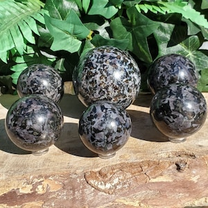 Indigo Gabbro Spheres - Mystic Merlinite Sphere - Indigo Gabbro - Spheres - Spiritual Stone - Meditation - Intuitive - Psychic Vision