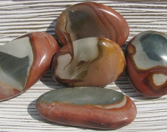 Polychrome Jasper Palm Stone, Madagascar Jasper Pocket Stone, Dream Recall Crystal, Polished Jasper Healing Stone, Chakra Meditation