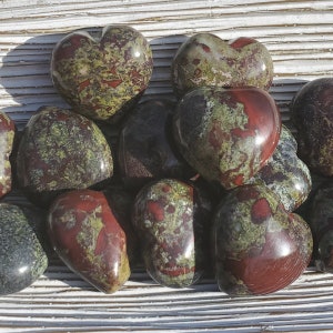 Dragons Blood Jasper Heart, Dragon Stone Crystal for Prosperity and Abundance, Healing Heart Chakra Stone, Love & Courage Gemstone Gift