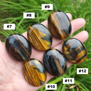 Blue Tigers Eye Palm Stones, Blue Tiger Eye Crystal, Stress Relief Stones, Protection & Calming Pocket Stones, Meditation Healing Crystals image 5