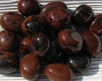 Mahogany Obsidian - Obsidian - Tumbled Stones - Tumbled Obsidian - Obsidian Crystal - Prosperity Stone - Protection Stone - Grounding Stone