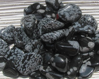 Snowflake Obsidian - Tumbled Stone - Tumbled Obsidian - Snowflake - Obsidian Stone - Protection Stone - Past Life Healing - Balance Stone