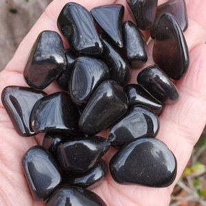 Apache Tear Tumbled Stones -  Obsidian - Apache Tear Obsidian - Apache Tears - Black Obsidian - Apache Tear Crystal - Protection Crystal