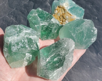 Green Fluorite For Heart Chakra Cleansing, Healing and Balance Crystal, Fluorite Crystal For Self Love, Rough Green Fluorite Crystal Chunks