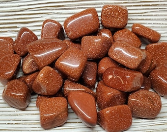 Red Goldstone Tumbled Stones, Polished Goldstone Crystal, Red Goldstone Crystal, Ambition Stone, Worry Stone, Uplifting Energy Crystal
