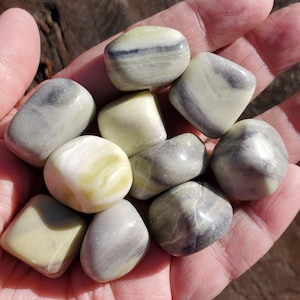 Infinite Tumbled Stones for Healing the Etheric Body, Aura Cleansing Stone, Serpentine Stone For Blocking Negative Attachments