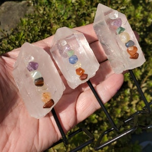 Quartz Chakra Mini Pins - Clear Quartz  - Natural Quartz Point - Chakra Stones - Gemstone Chakra Points -  Balance and Align Chakra