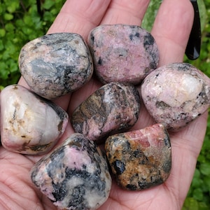 Salrose Tumbled Stones, Cobaltoan Calcite Crystals from Congo, Polished Pocket Stones, Heart Chakra Crystal, Stone of Joy and Love