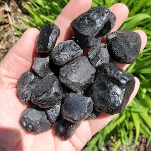 Raw Black Apache Tears Obsidian Stones For Help With Grief and Loss, Obsidian Stone for Psychic Protection, Healing Crystals and Stones