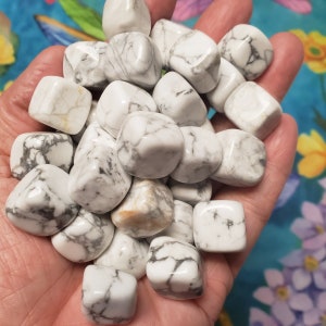 SMALL Howlite Tumbled Cubes - White Howlite Cube Shaped Stones - Howlite for Sleep and Calming