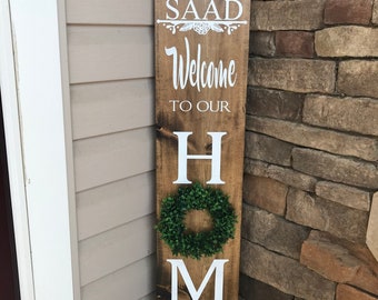 Large Front Porch Sign Welcome Customized Front Porch Sign Etsy