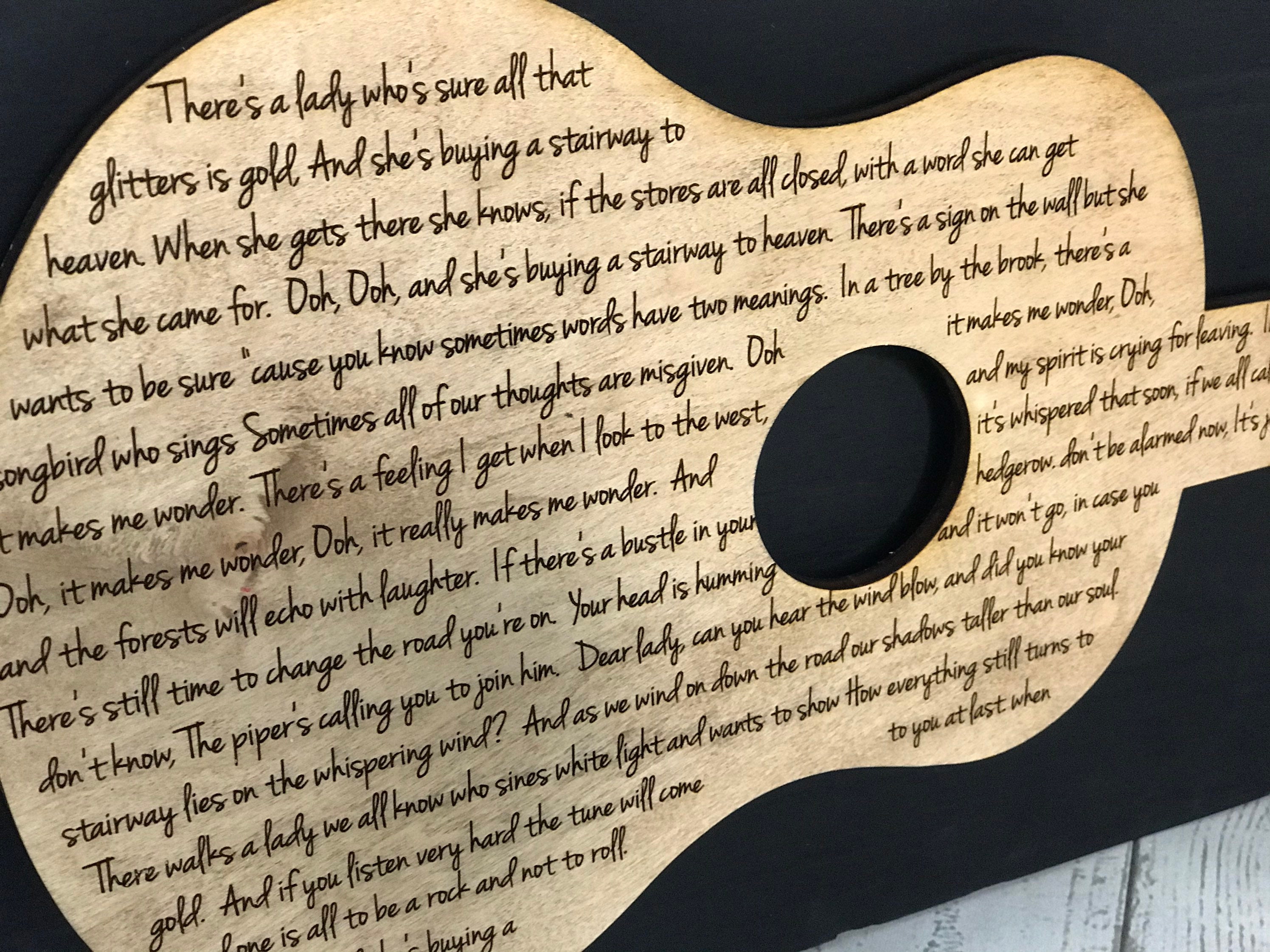 Song lyrics sign Custom wood wall sign with guitar and song Etsy