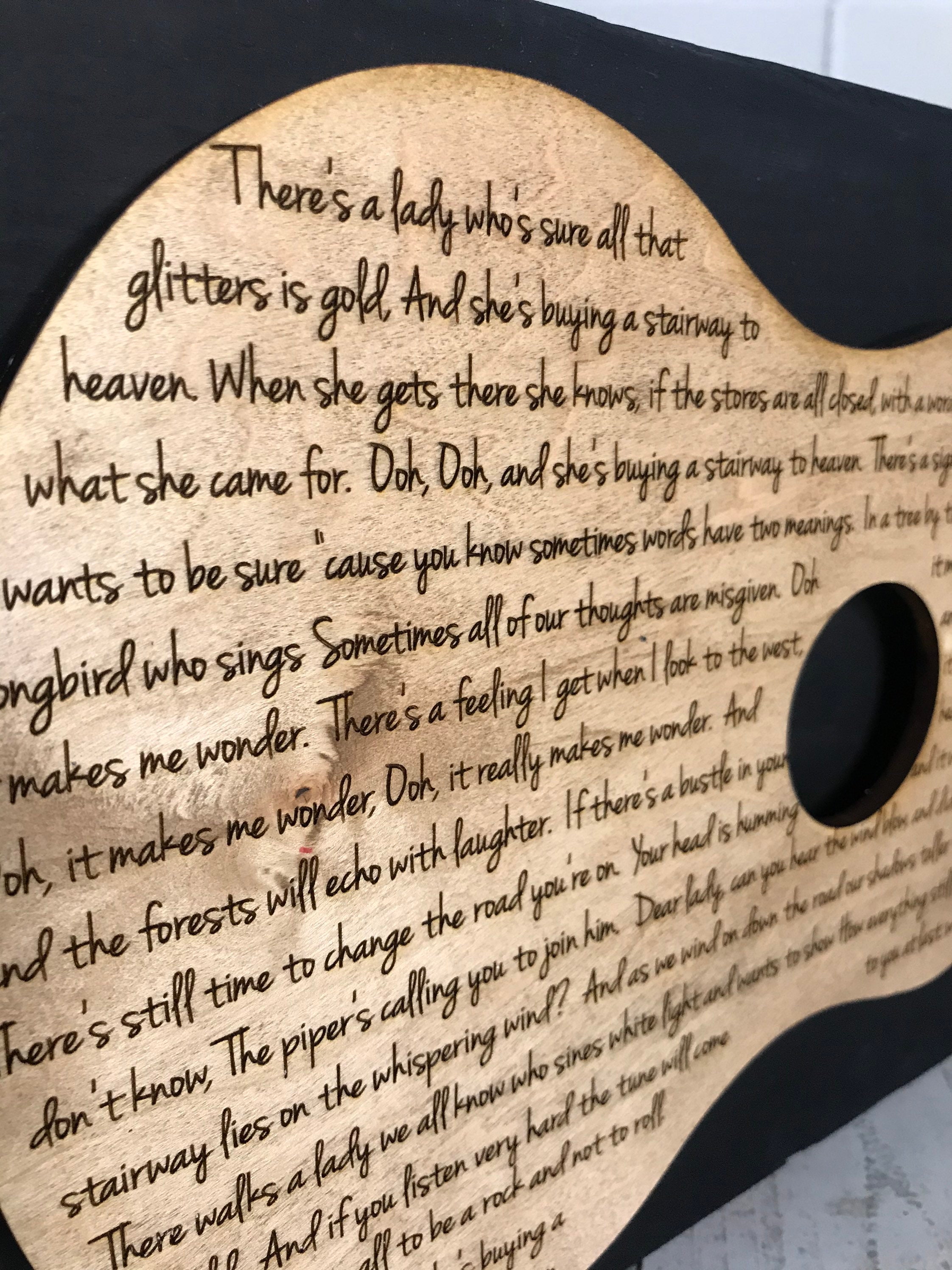 Song lyrics sign Custom wood wall sign with guitar and song Etsy